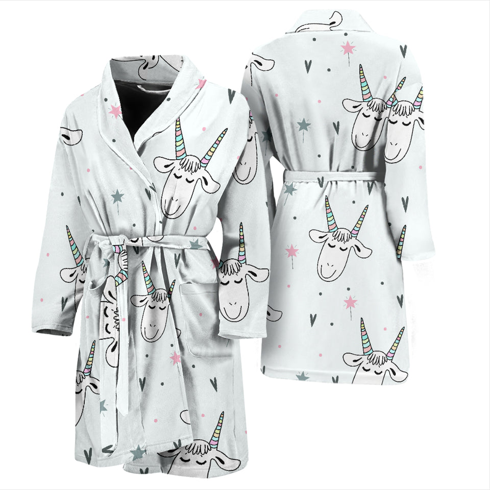 Cute Goat Design Pattern Men'S Bathrobe