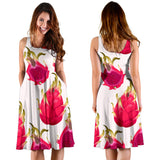 Dragon Fruits Design Pattern Sleeveless Midi Dress