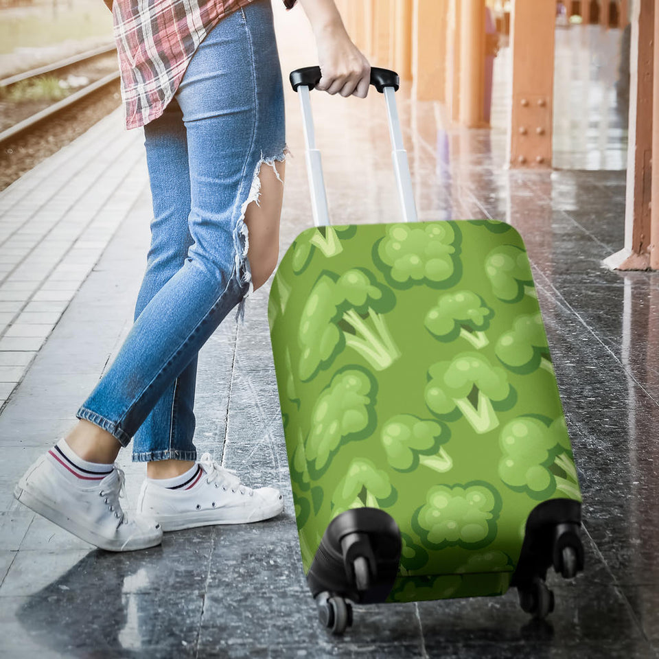 Broccoli Pattern Green Background Luggage Covers