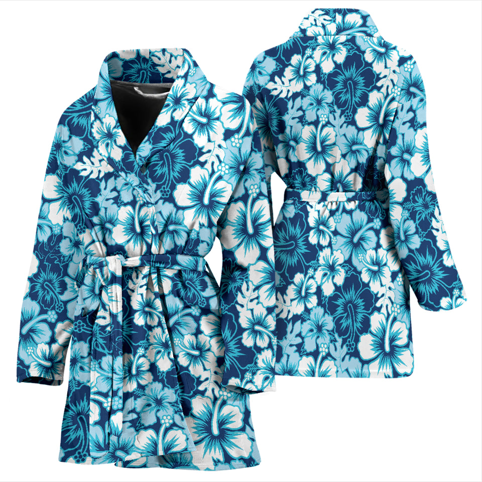 Hibiscus Pattern Print Design 03 Women's Bathrobe00