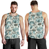 Dragonfly Butterfly Plants insect flower vintage style pattern Men Tank Top