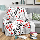 Bicycle Pattern Print Design 04 Premium Blanket