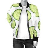 Cucumber Slices Pattern Women'S Bomber Jacket