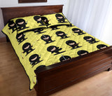 Cute ninja yellow background Quilt Bed Set