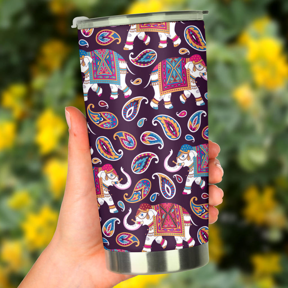 Elephant Indian Style Ornament Pattern Tumbler