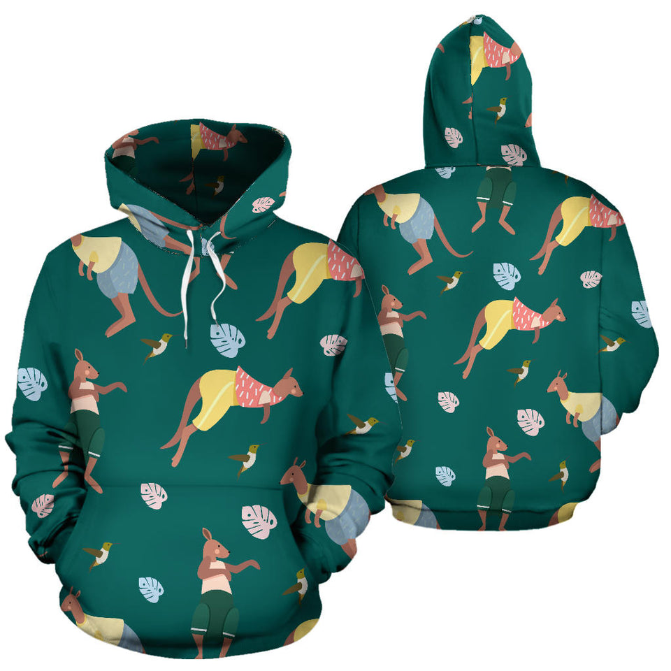 Kangaroo Leaves Pattern Men Women Pullover Hoodie