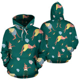 Kangaroo Leaves Pattern Men Women Pullover Hoodie