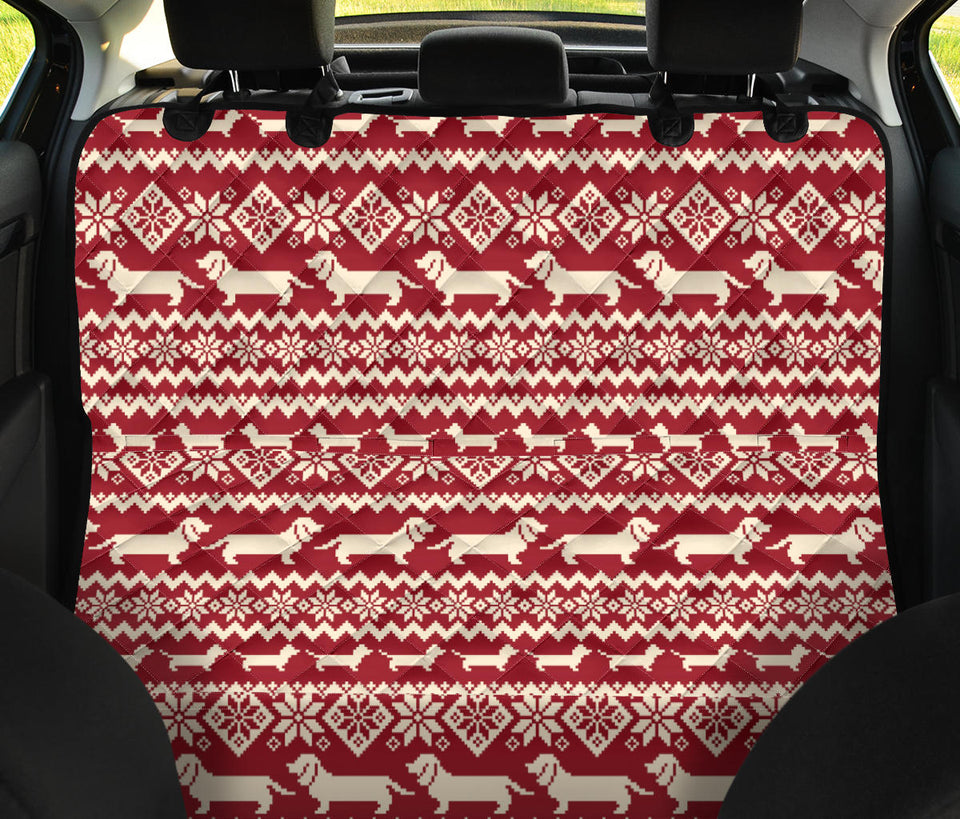 Dachshund Nordic Pattern Dog Car Seat Covers