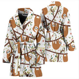 Sloths Hanging On The Tree Pattern Women'S Bathrobe