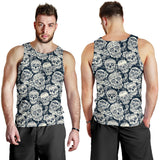 Sugar skull black white pattern Men Tank Top