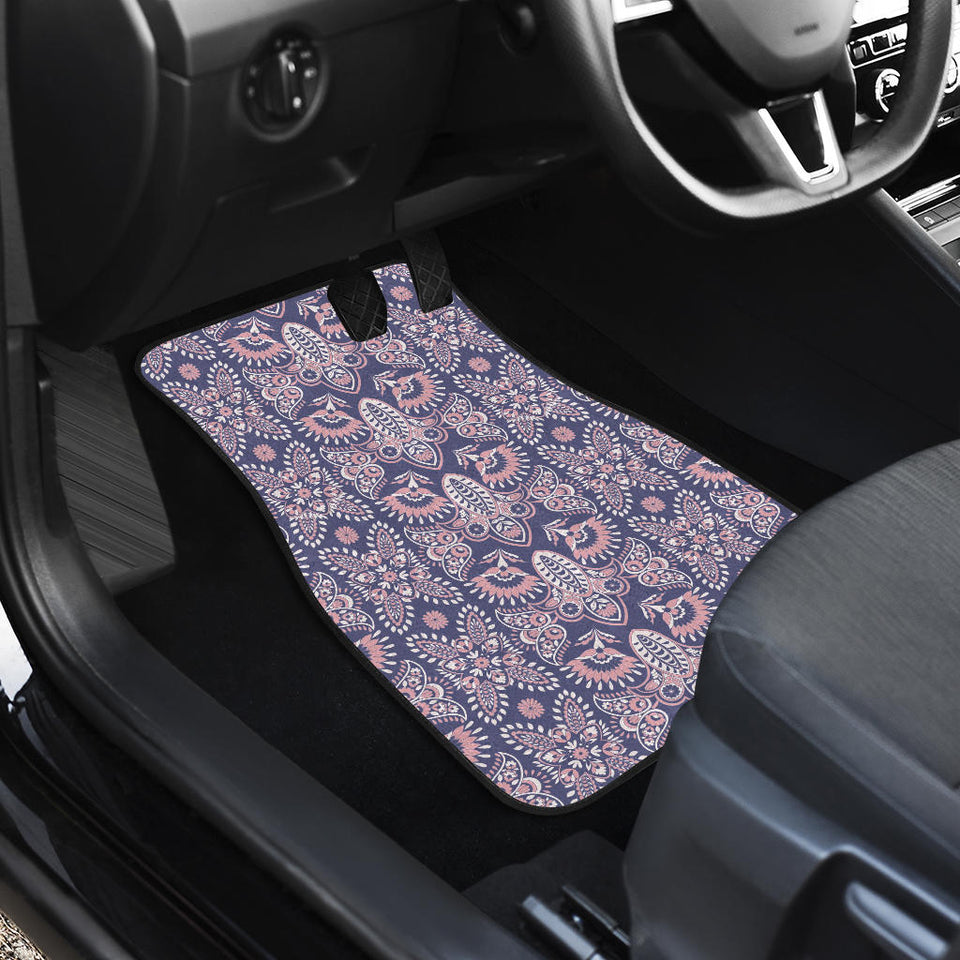 Indian Batik Style Pattern Front And Back Car Mats