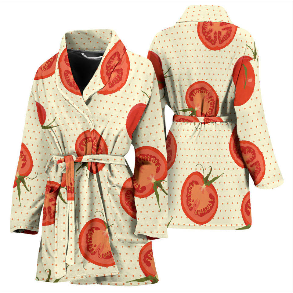 Tomato Dot Background Women'S Bathrobe