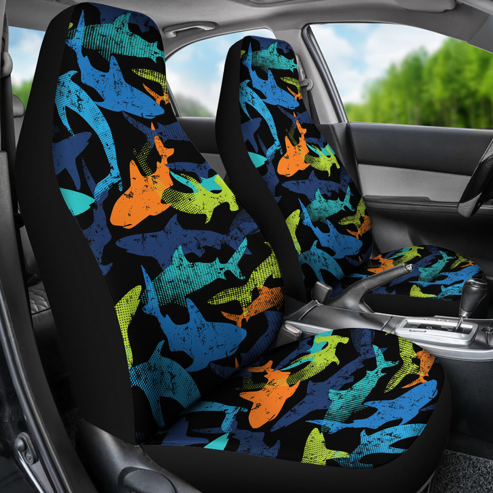 Colorful Shark  Universal Fit Car Seat Covers