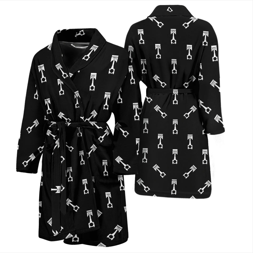 Engine Piston Black Theme Pattern Print Design 03 Men's Bathrobe