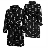 Engine Piston Black Theme Pattern Print Design 03 Men's Bathrobe