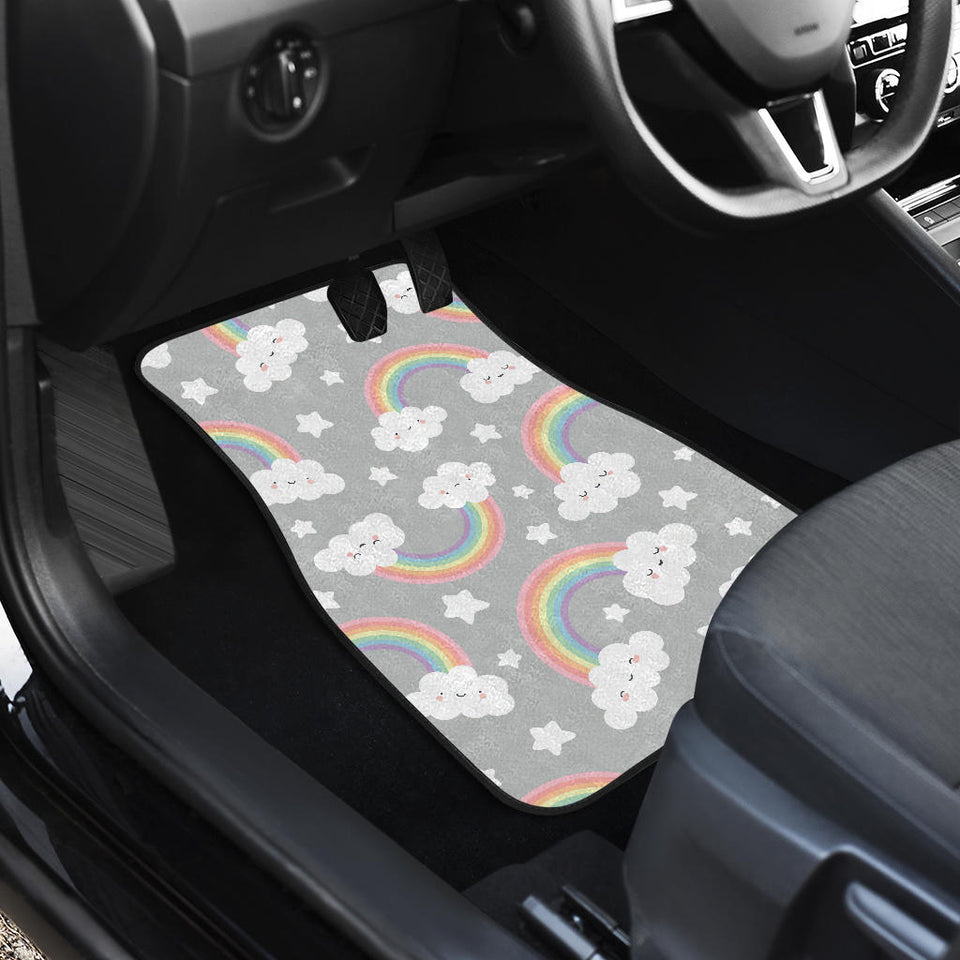 Cute Rainbow Clound Star Pattern Front And Back Car Mats
