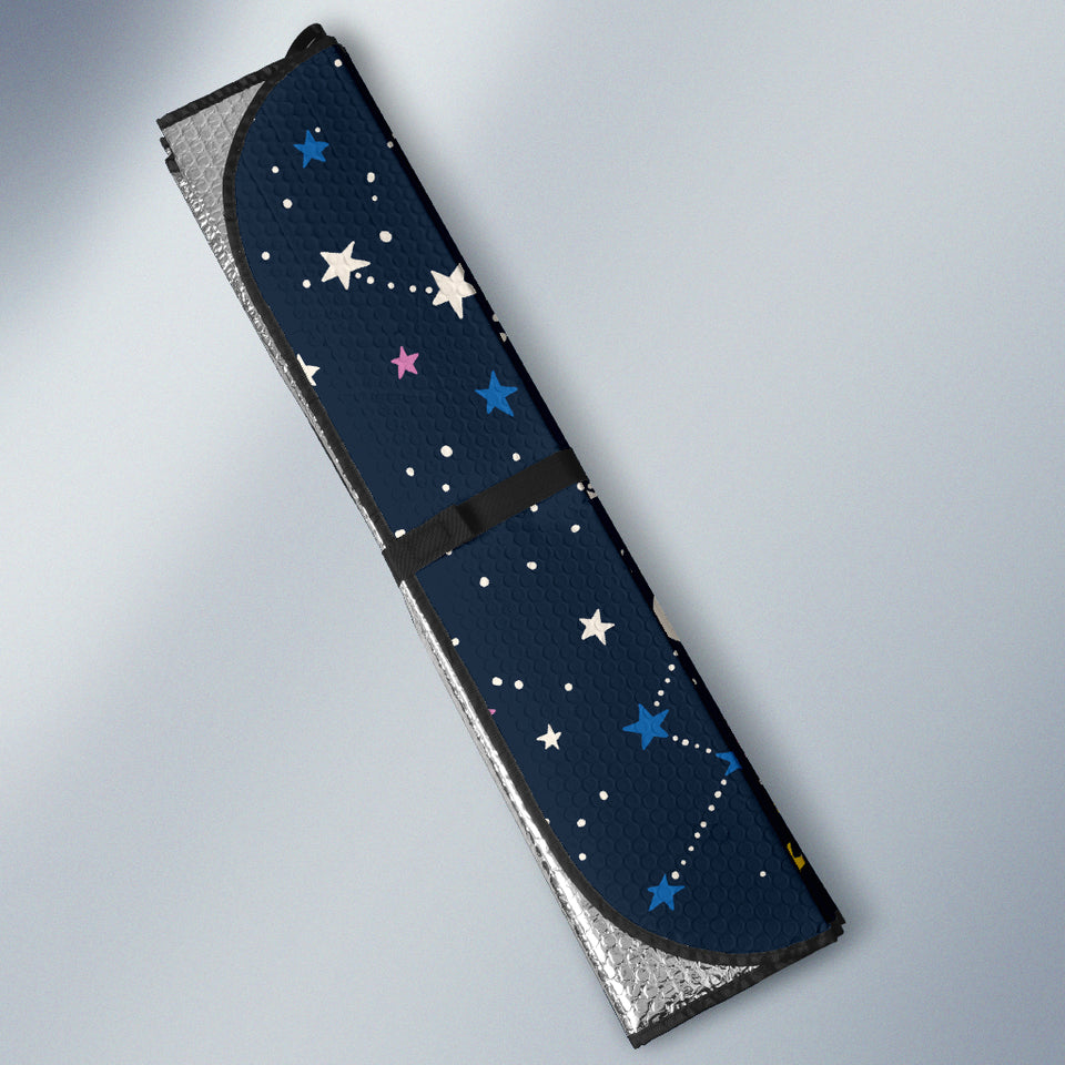Space Pattern With Planets, Comets, Constellations And Stars Car Sun Shade