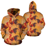 Red Rooster Chicken Cock Pattern Men Women Pullover Hoodie