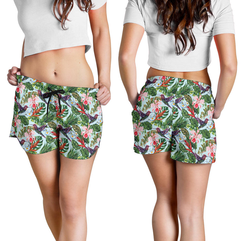 Hummingbird Pattern Print Design 05 Women Shorts