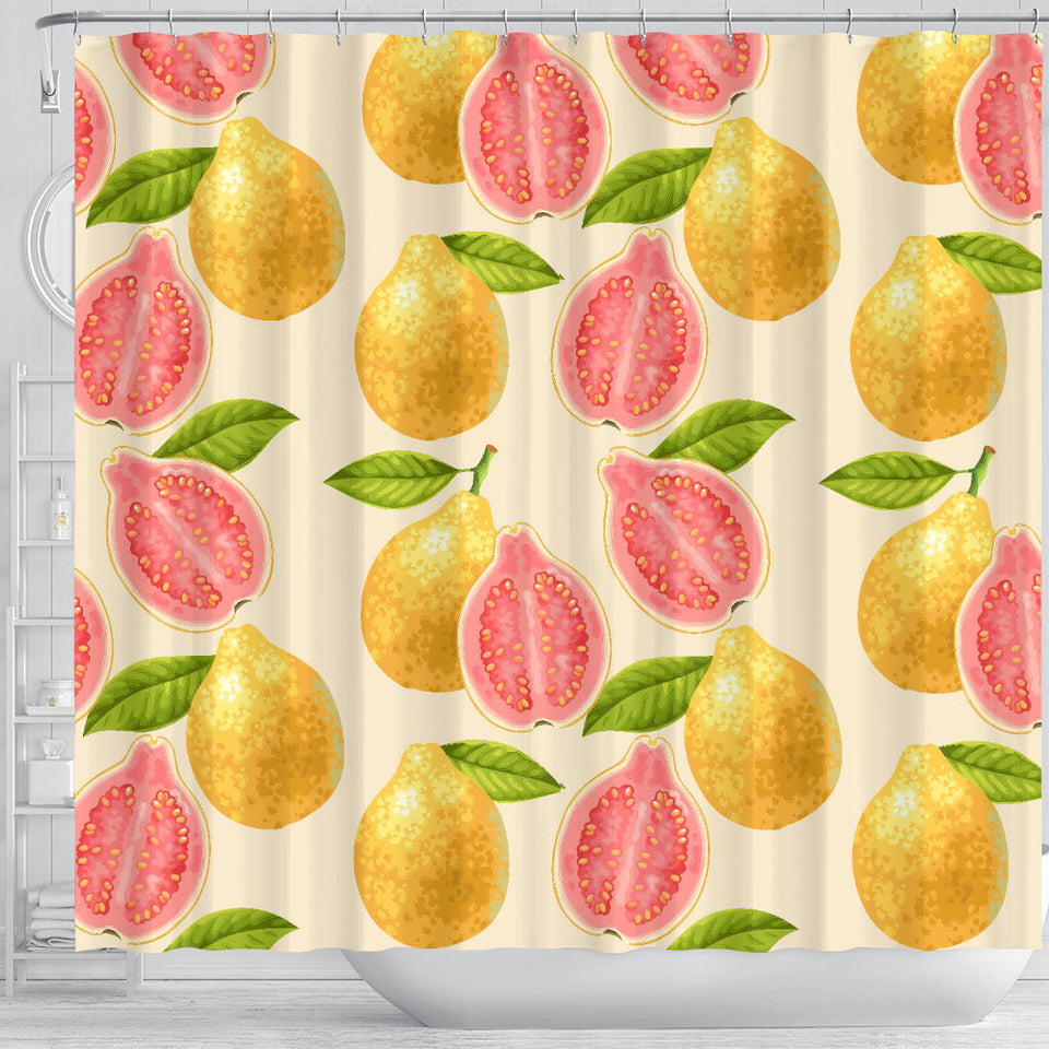 Beautiful Guava Pattern Shower Curtain Fulfilled In US
