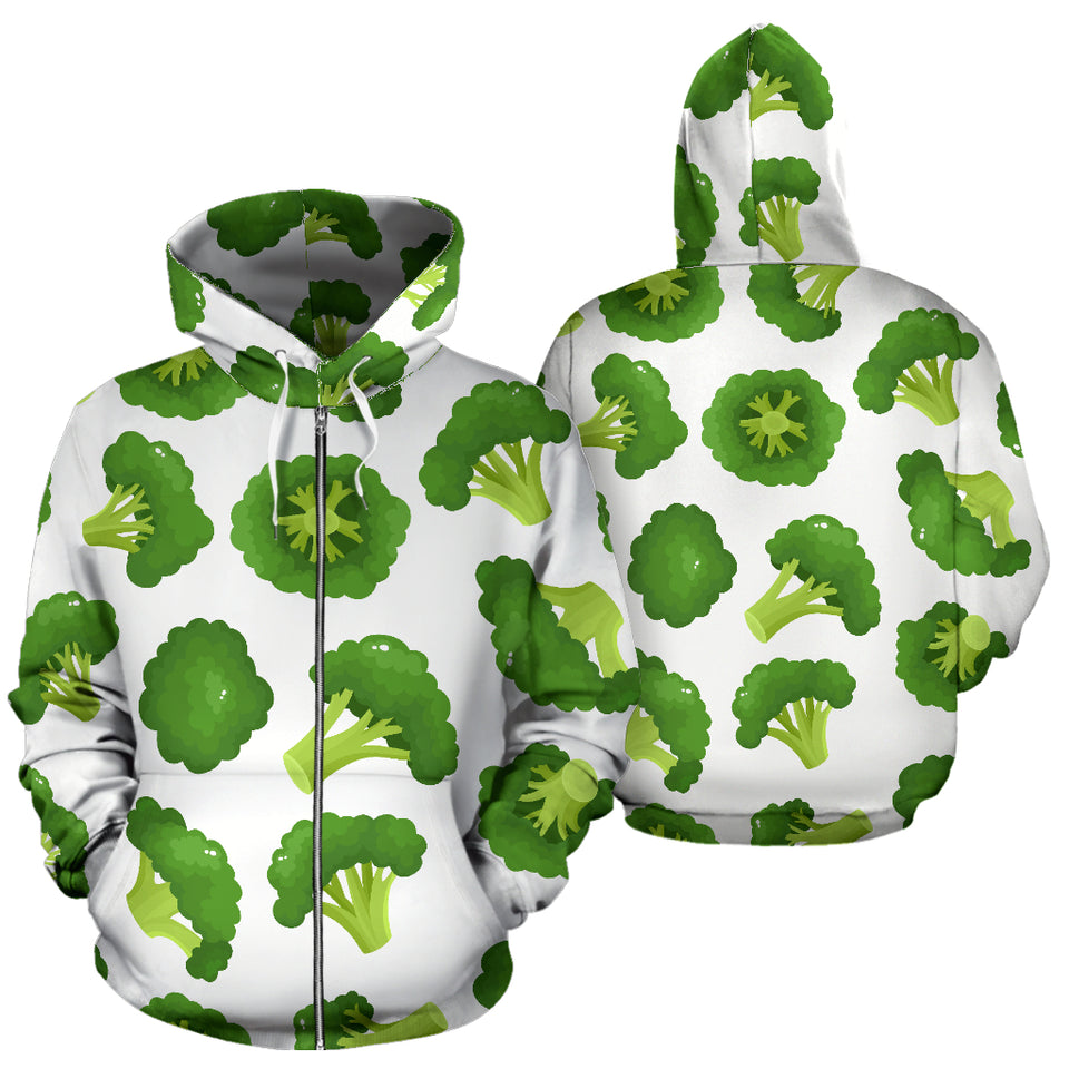 Cute Broccoli Pattern Zip Up Hoodie