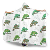 Chameleon Lizard Pattern Hooded Blanket