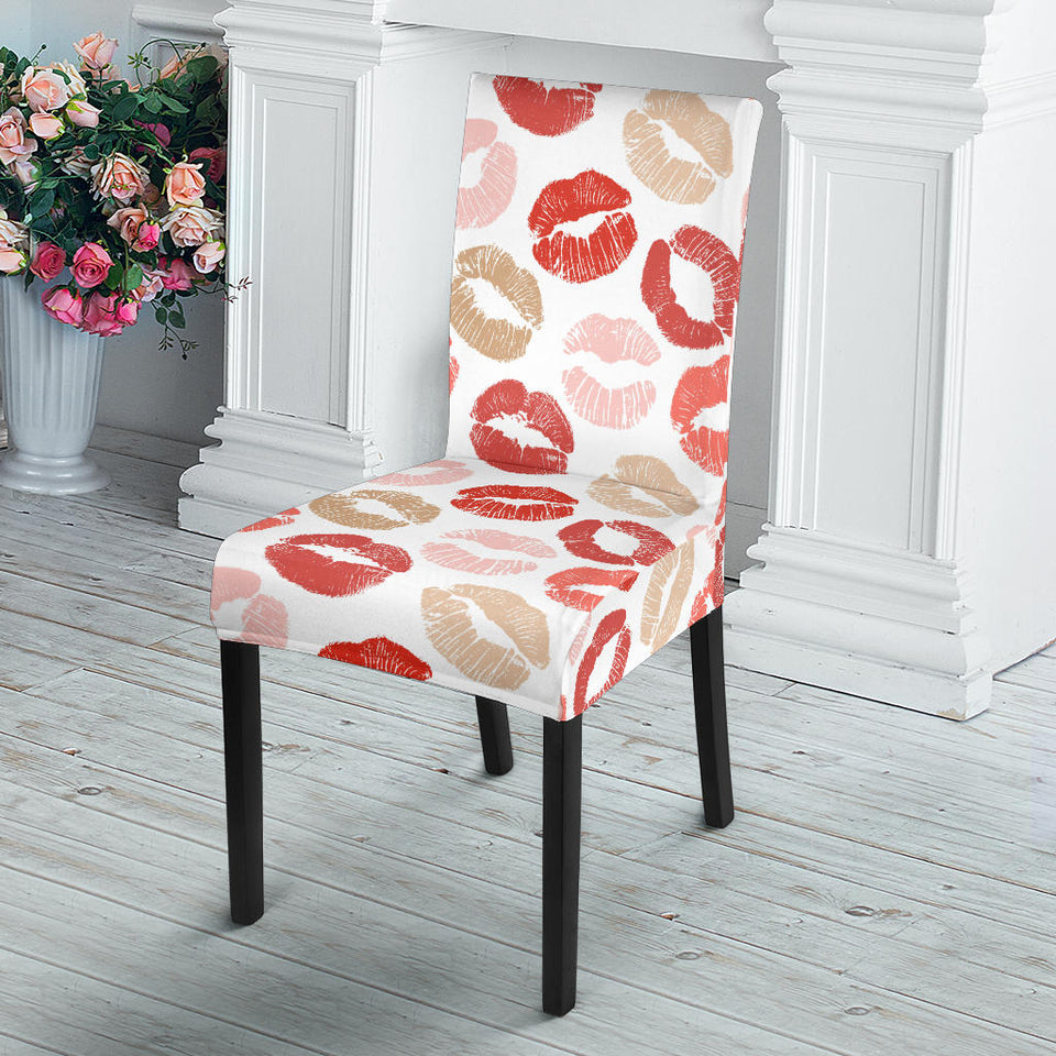 Lips Pattern Print Design 04 Dining Chair Slipcover