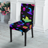 Colorful Halloween Background Dining Chair Slipcover