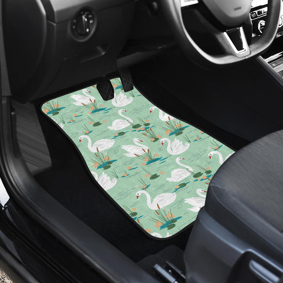 White Swan Lake Pattern Front Car Mats