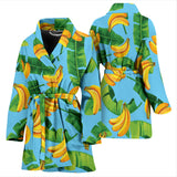 Banana Leaves Banana Design Pattern Women'S Bathrobe