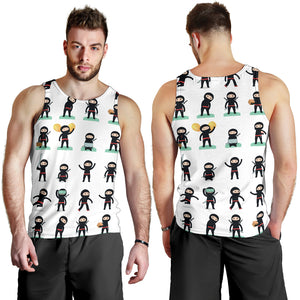 Cute ninja katana sword pattern Men Tank Top