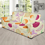Onion Garlic White Red Pattern Sofa Slipcover