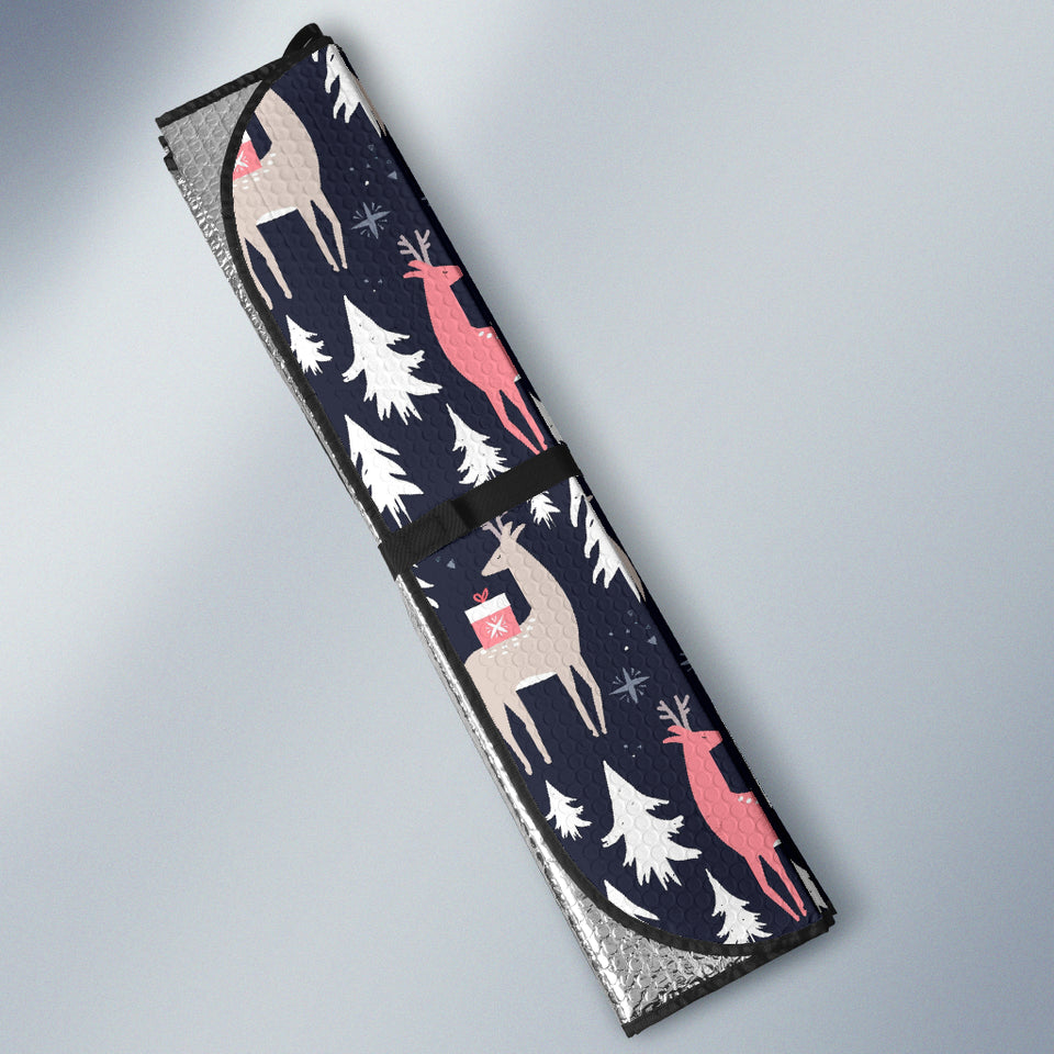Deers Winter Christmas Pattern Car Sun Shade