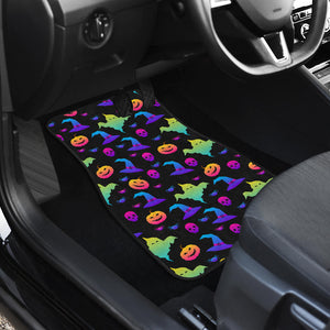 Colorful Halloween Background Front Car Mats