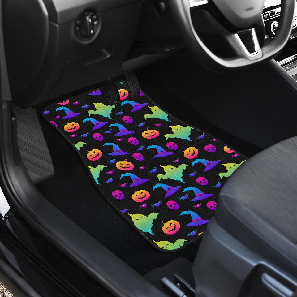 Colorful Halloween Background Front Car Mats