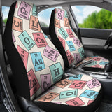 Chemistry Periodic Table Pattern Print Design 02 Universal Fit Car Seat Covers