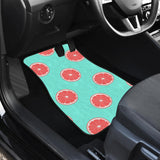 Grapefruit Green Background Front And Back Car Mats