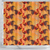 Red Rooster Chicken Cock Pattern Shower Curtain Fulfilled In US