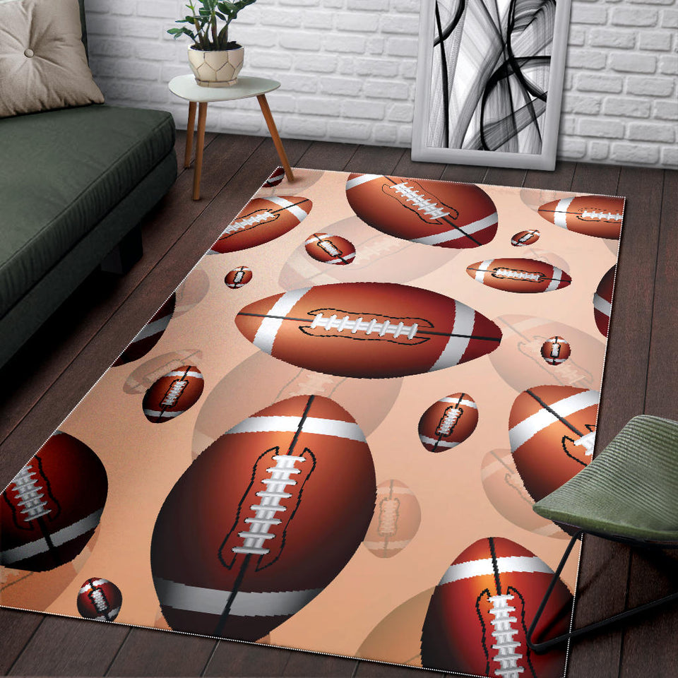 American Football Ball Design Pattern Area Rug