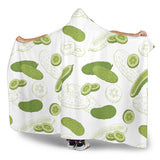 Cucumber Sketch Pattern Hooded Blanket