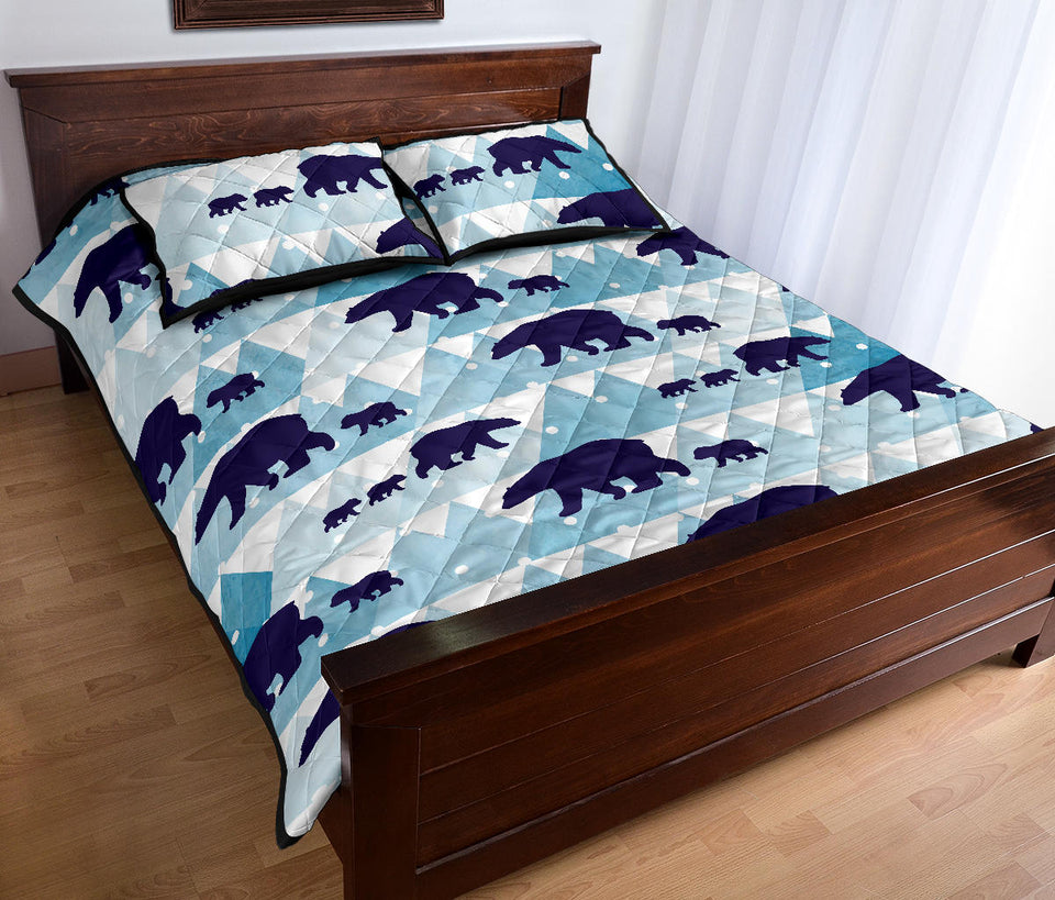 polar bear winter snow pattern Quilt Bed Set