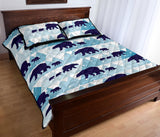 polar bear winter snow pattern Quilt Bed Set