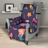 beautiful mermaid Fish jellyfish algae other marine world Chair Cover Protector