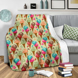 Colorful Ice Cream Pattern Premium Blanket