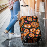 Pumpkin Flowers Spiderweb Halloween Theme Luggage Covers