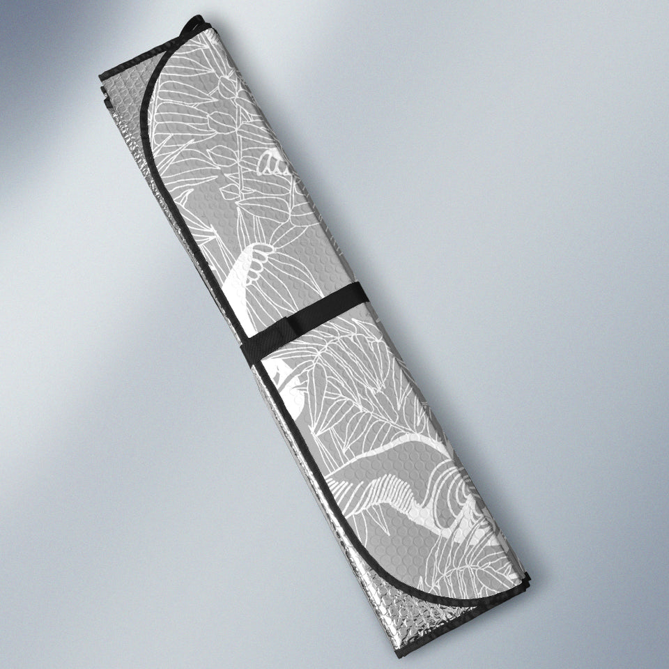 White Swan Gray Background Car Sun Shade