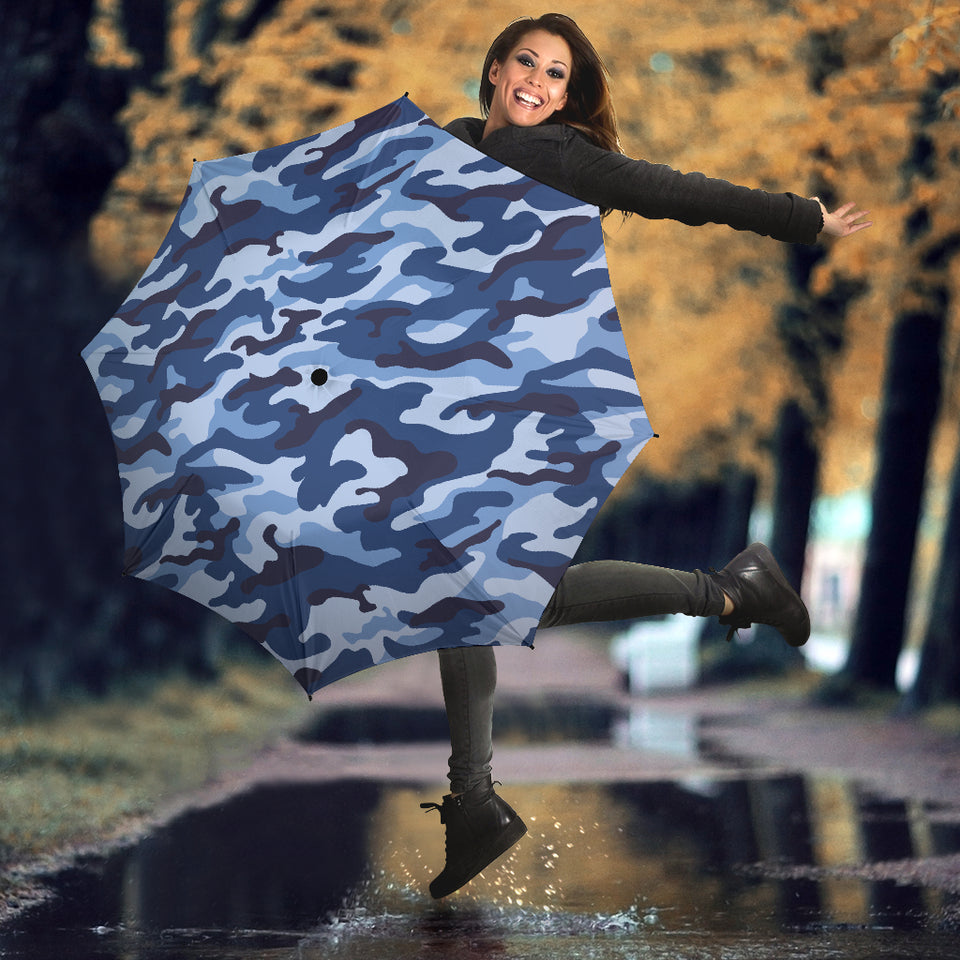 Blue Camo Camouflage Pattern Umbrella