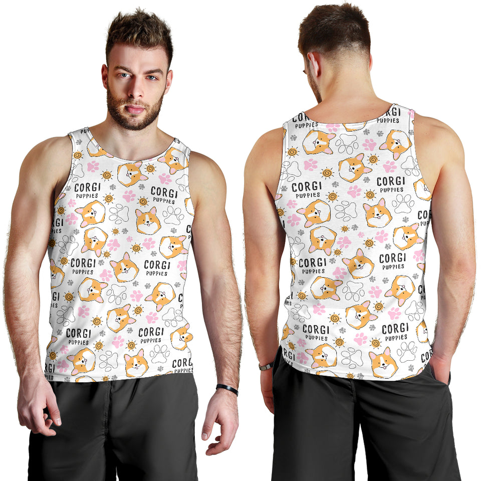 Corgi Dog Pattern Men Tank Top