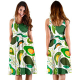 Avocado Design Pattern Sleeveless Midi Dress