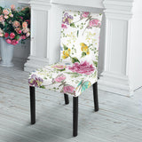 Hand Drawn Butterfly Rose Dining Chair Slipcover